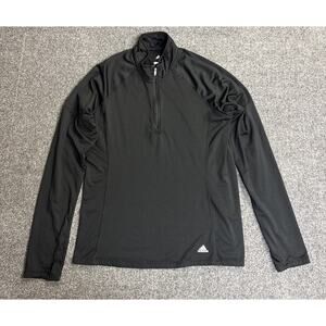 Adidas Golf 1/4 Zip Black Pullover Active Performance Long Sleeve Womens Large